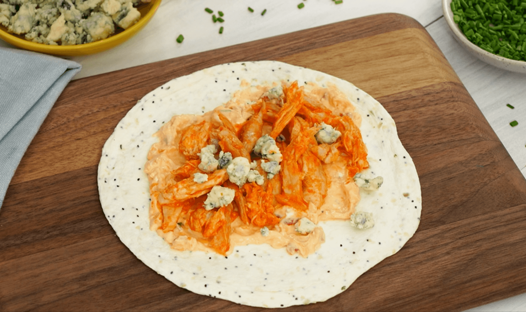 Egglife cheesy buffalo chicken wrap